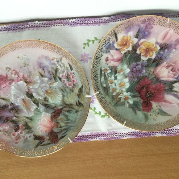 2 Lena liu 1991 plates "Symphoney of Shimmering Beauty" First & Second issues - Picture 1 of 7